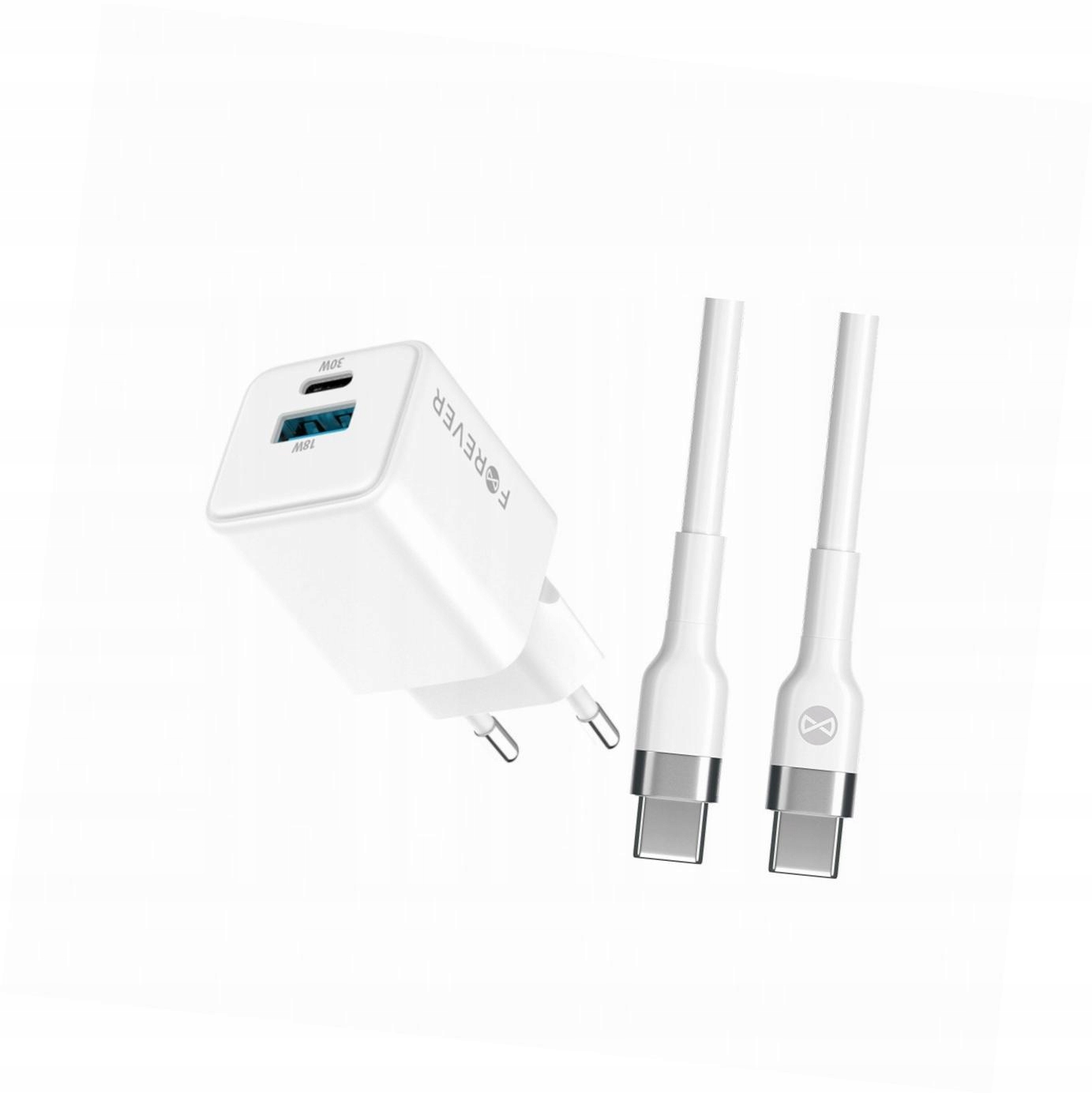 Szybka ładowarka GaN 30W Usb i Usb-c z kablem do Motorola Moto E22i
