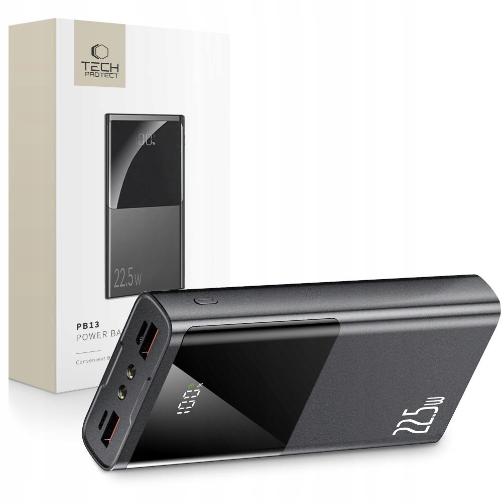 PB13-22.5W Power Bank Modny duży 20000mAh bateria 20K Usb-c Usb-a z latarką