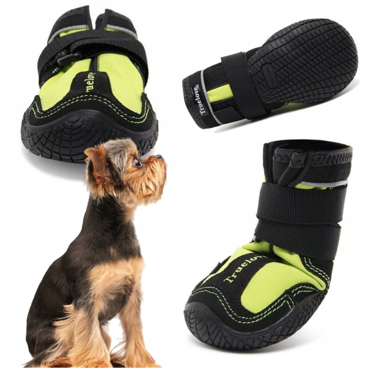 Buty Dla Psa Trekingowe Truelove Long Distance (2 szt) 1-3,5 cm Limonkowe-Zdjęcie-0