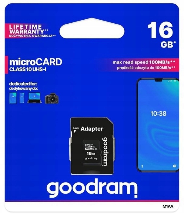 

Karta Pamięci microSD 16GB Goodram Class 10 Uhs I