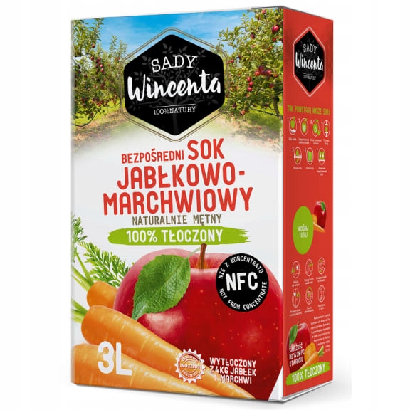 Sady Wincenta Šťáva jablko mrkev v lisovaném kartonu