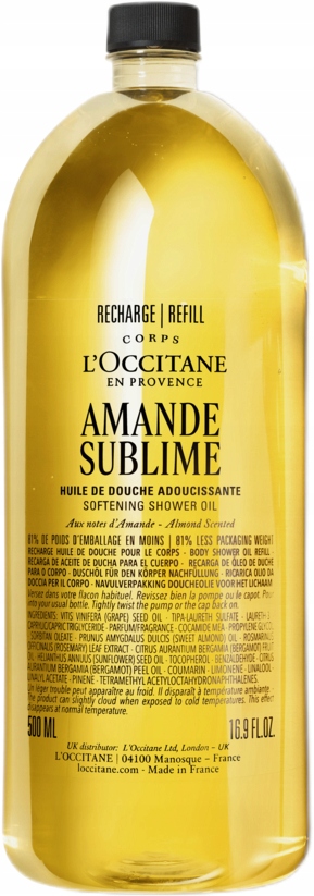L'occitane Sprchový olej Almond Doplněk 500 ml