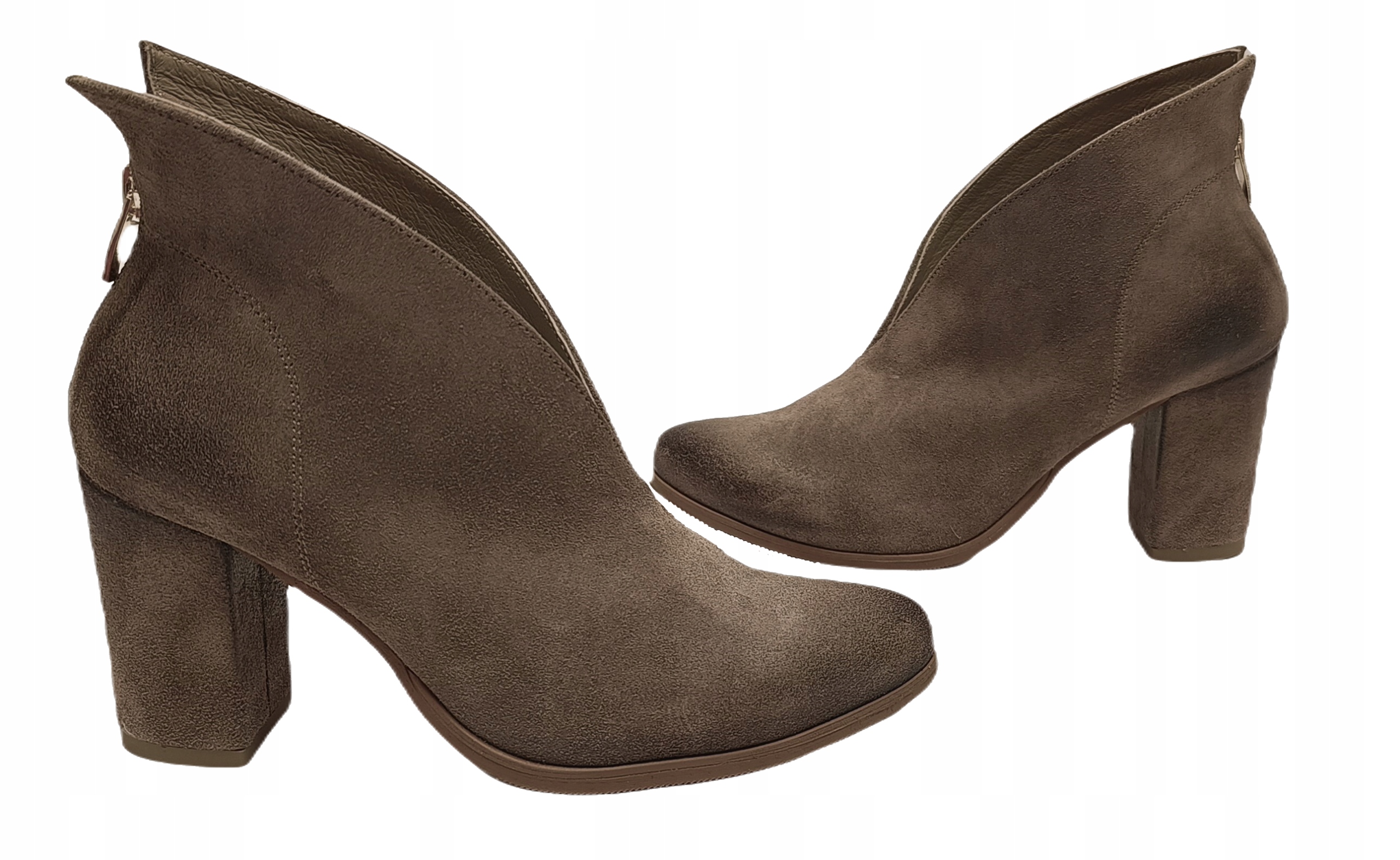 Elegantní kotníkové boty z nubuku Exquisite 1231 almond velur r39