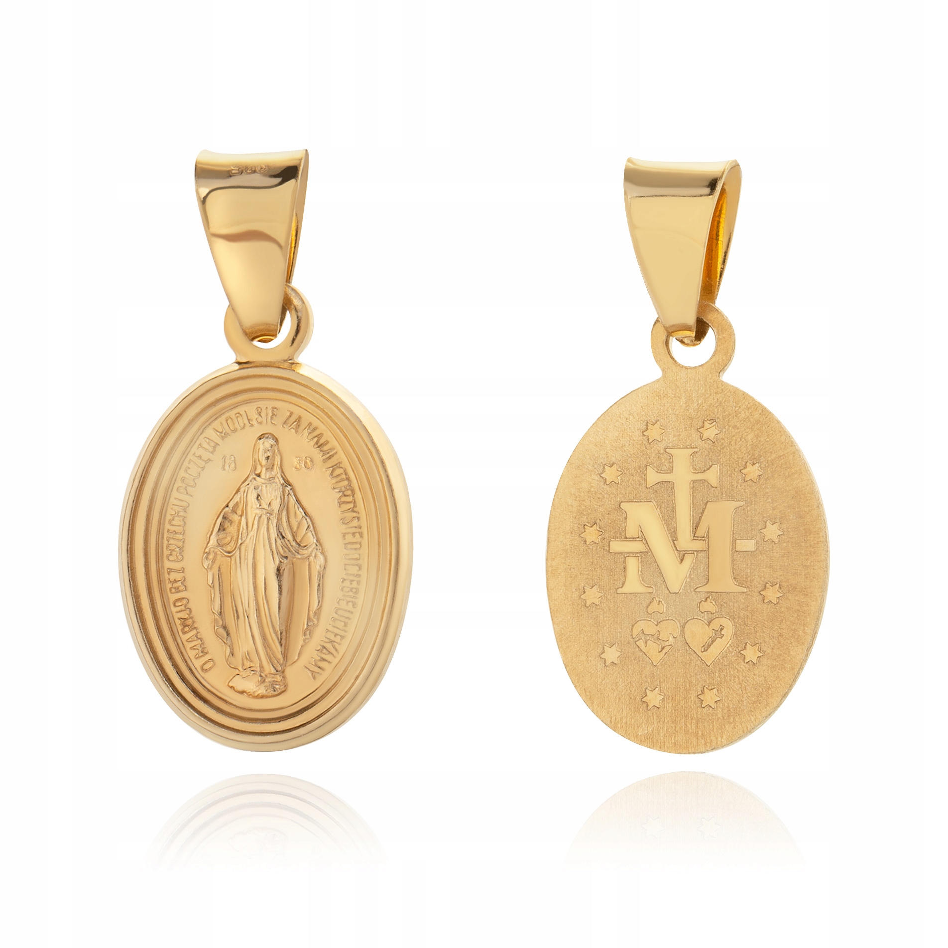 Stříbrný Medailon Zázračný Pozlacený Neposkvrněný 925