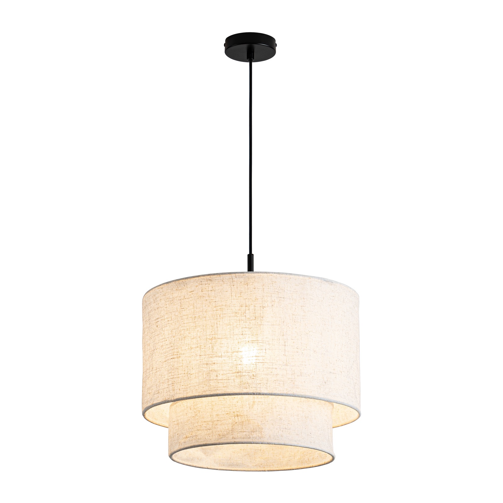Lampa Wisząca Sufitowa Czarny Nowoczesna Żyrandol Beżowa Do Salonu E27