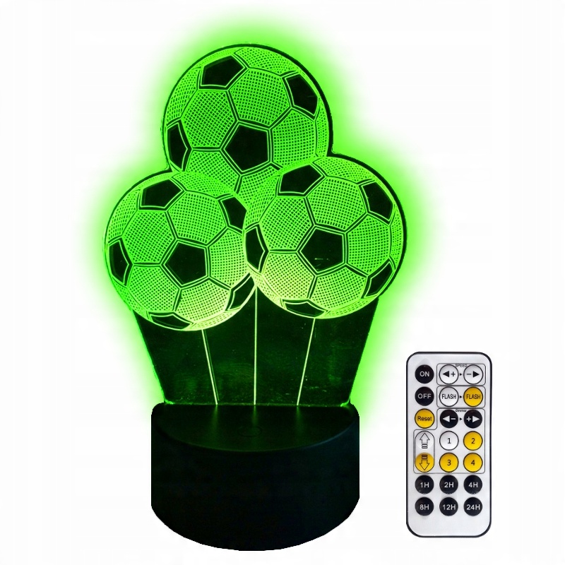 

Lampka Nocna 3D Led 3X Piłka Nożna Pilot