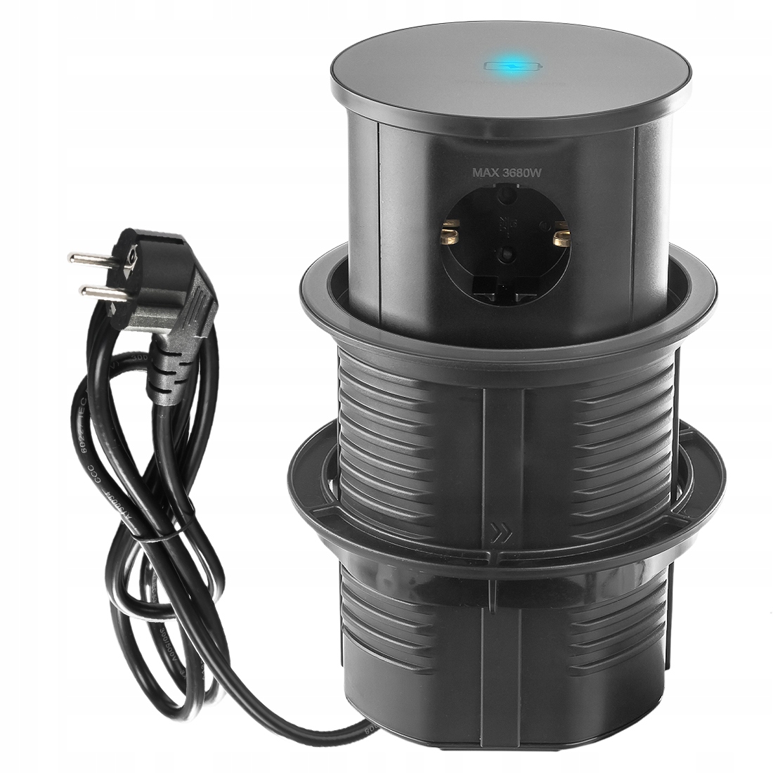 Stolová zásuvka Spacetronik SPS-R3D6B V2 Usb C Indukce Schuko