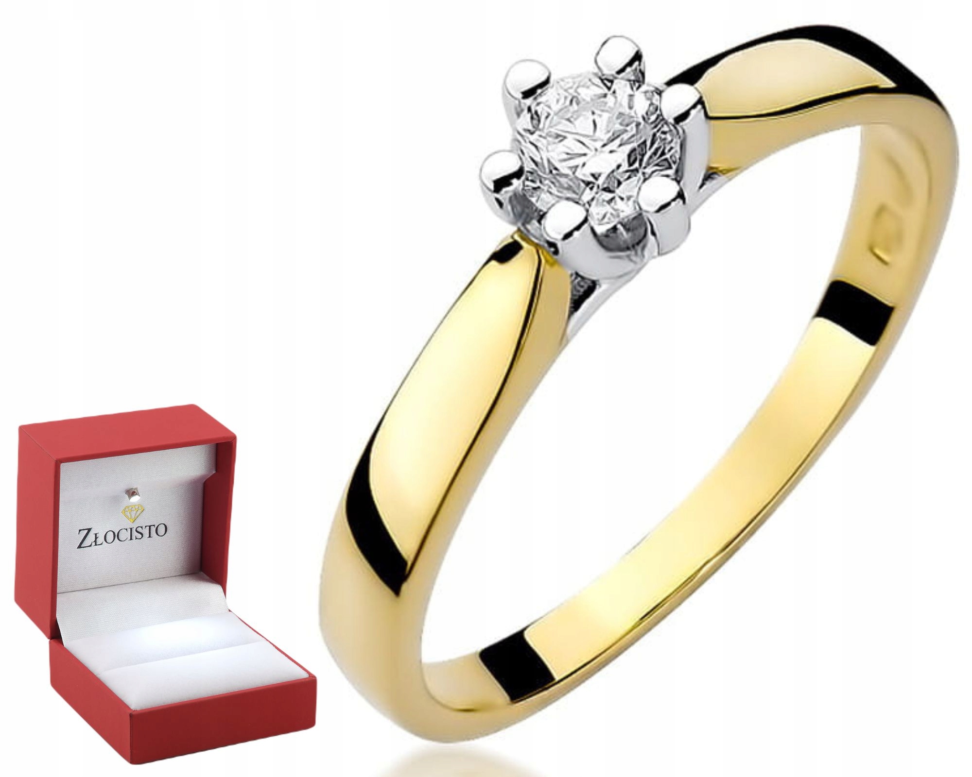 Žluté Zlato Prstýnek Diamant Gravírování Bonus 585 Dárek