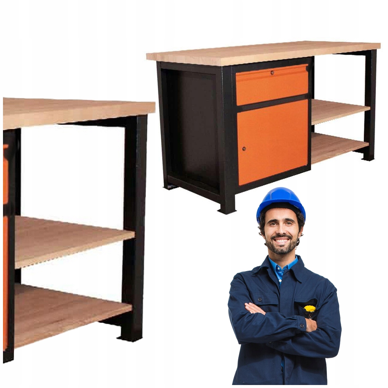 Pracovní Stůl Silný Kovový Garážový 145X68X83 CM P-1423