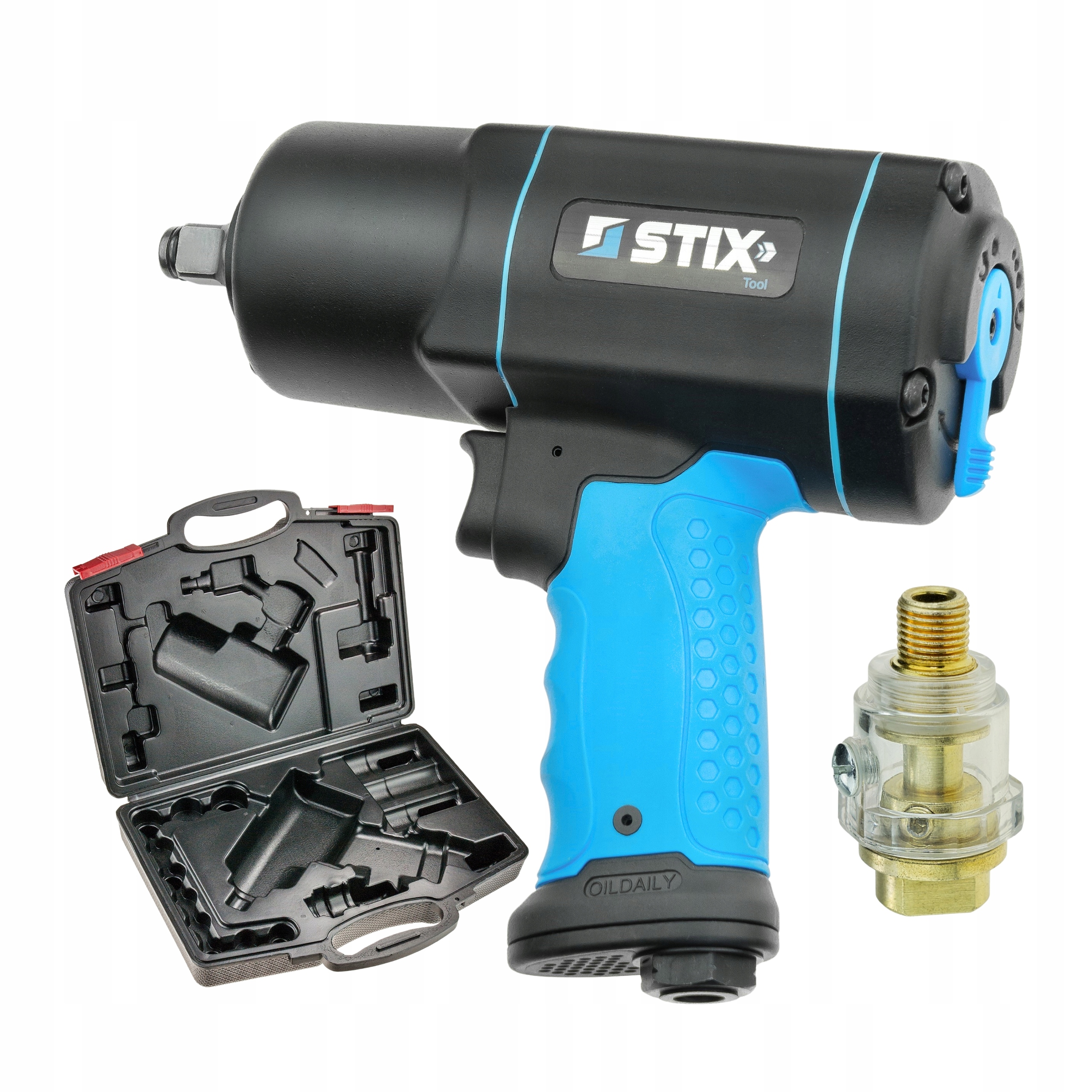Pneumatický Rázový Klíč Na Kola 1/2'' 1700 Nm S Kufrem A Naolejovačem Stix