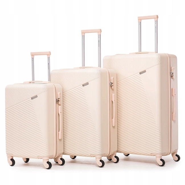 Zestaw 3 walizek BETLEWSKI Beżowy ZEST BWA-053 3 Kolor beżowy