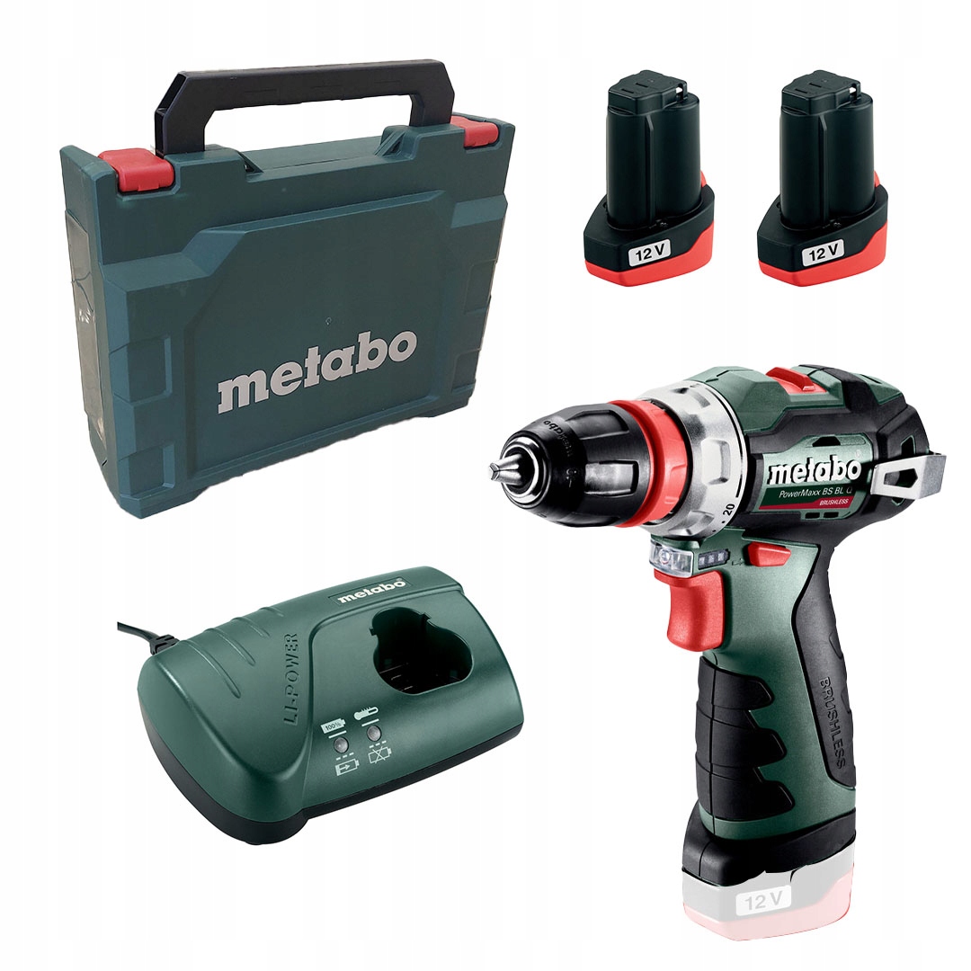 Aku Vrtačka Metabo 601749500 PowerMaxx Bs Bl Quick 12V 2x2Ah kufr