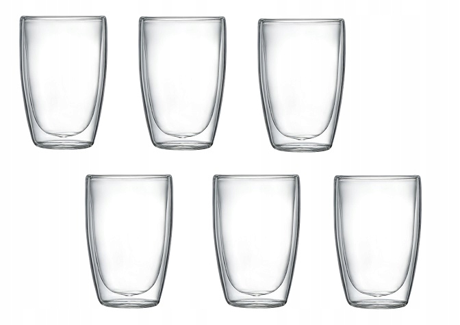 SZKLANKI TERMICZNE Z PODWÓJNYM DNEM DO DRINKÓW HERBATY KAWY GESSLER 6x280ML
