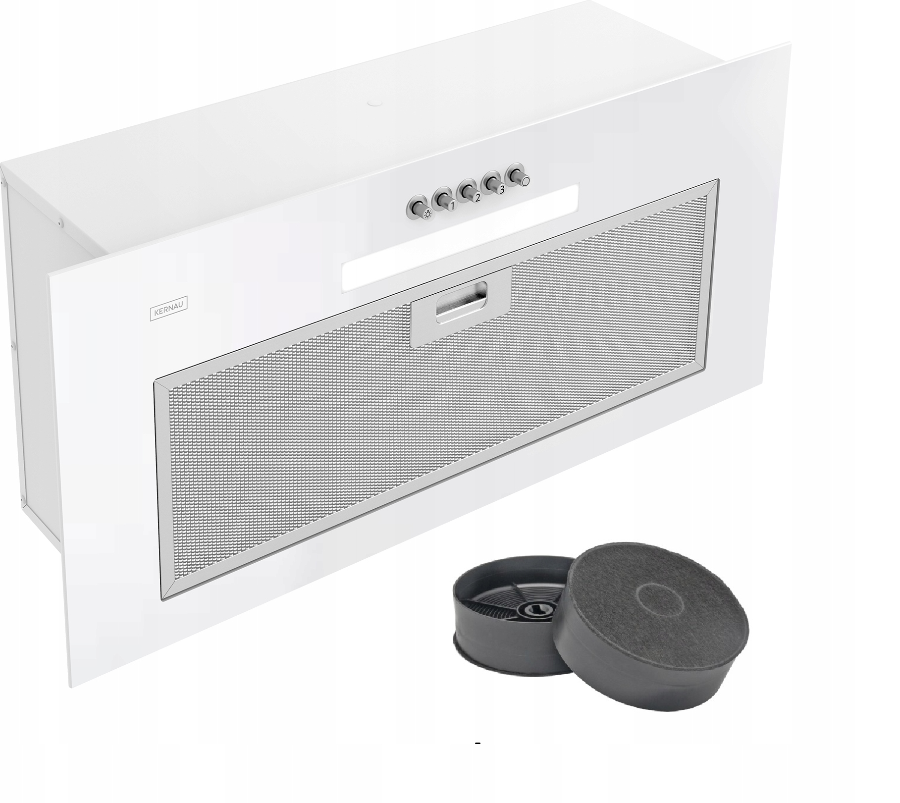 OKAP KERNAU KBHI0160W Glass LED SZKŁO BIAŁY 60CM