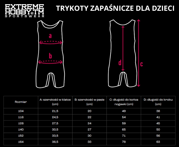 Extreme Hobby Trykot Zapaśniczy dla Dzieci Wrestling Czerwony 164 Rodzaj trykot