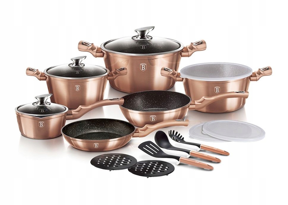Súprava riadu s mramorovým povrchom 18 ks Rosegold Metallic Line