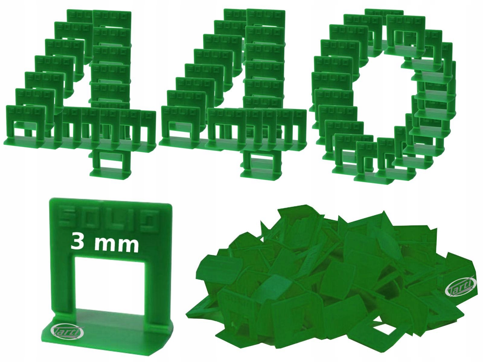 Solid Klipsy Do Poziomowania Płytek System Montażowy 6473 440szt. 3mm