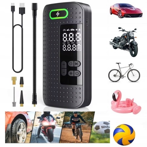 Pompka Rowerowa Akumulatorowa Samochodowa Kompresor Do Opon, Basenów, Piłek Marka Varo