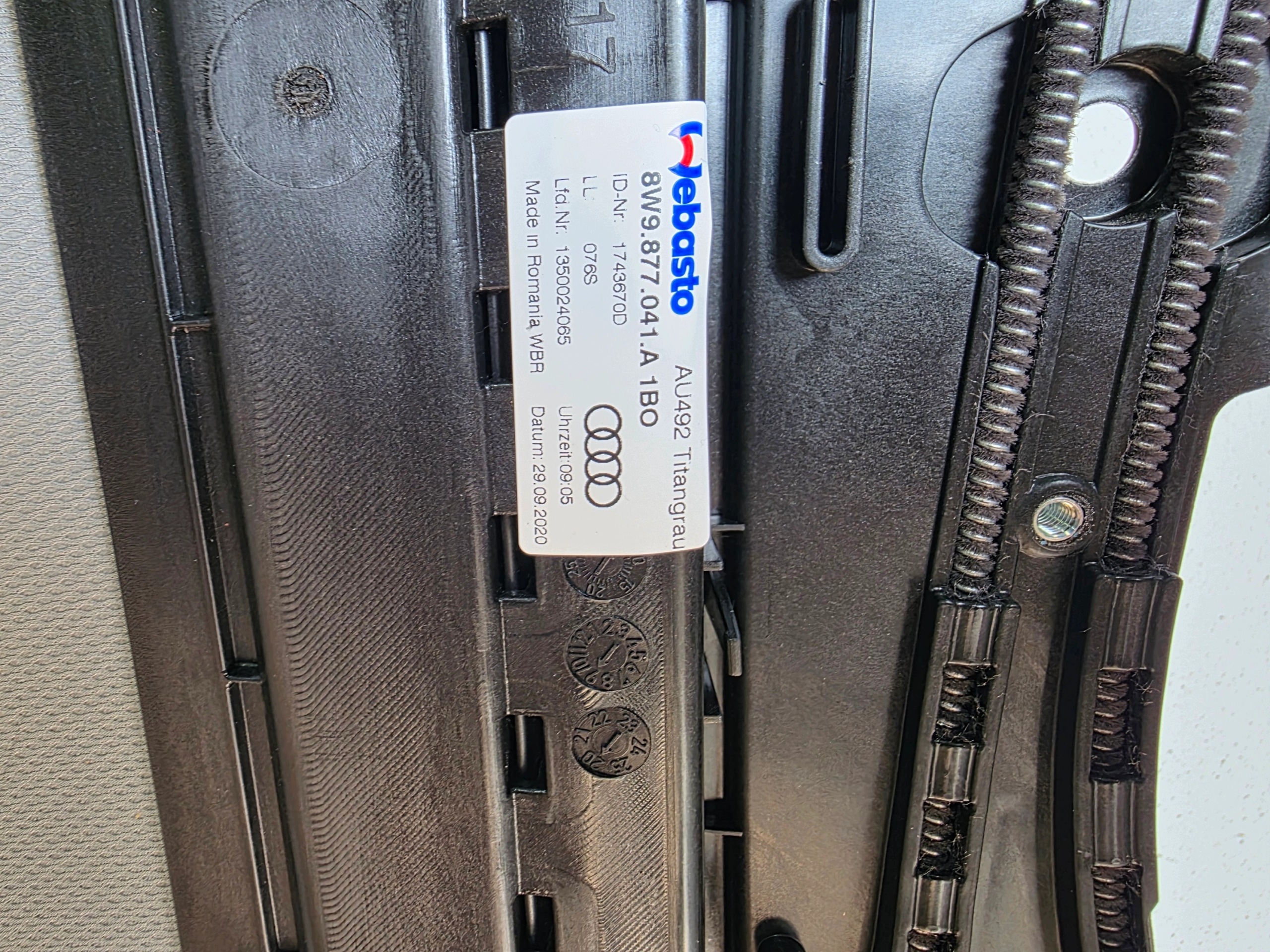 Schiebedach PANORAMA KOMPLET AUDI A4 B9 AVANT 8W9877041A 1BO