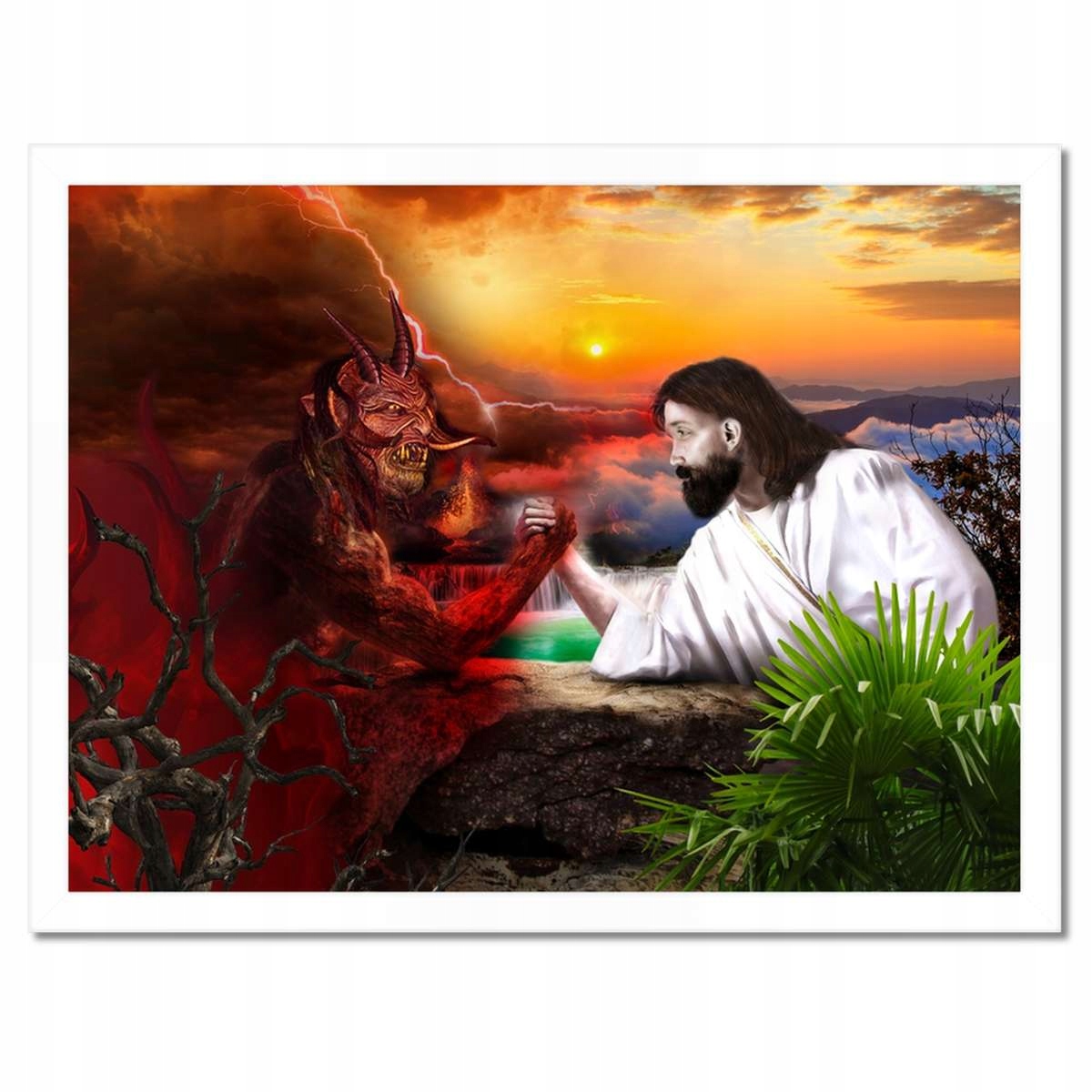 Plakáty v rámu 40x30 Posilování Ježíše s ďáblem
