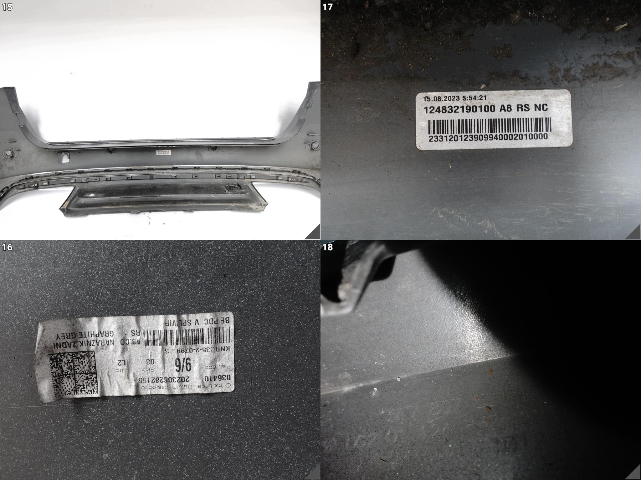 SKODA OCTAVIA IV 4 RS VRS KOMBI 5E7 20-24 bumper + diffuser rear part (4xPDC)