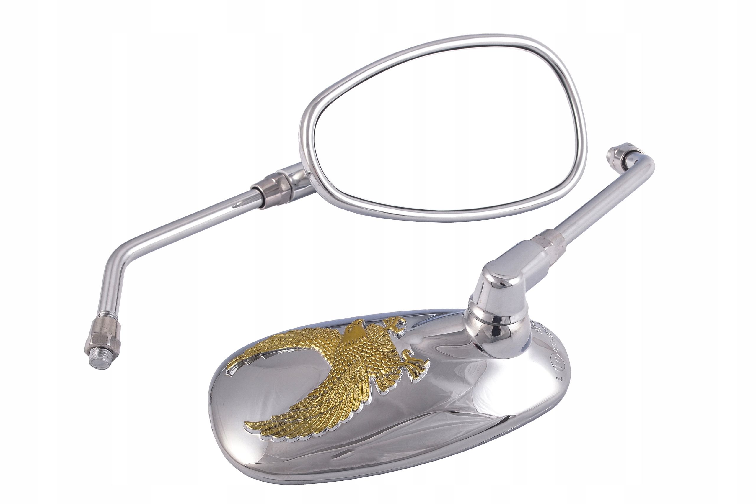 135338 - Велике дзеркало заднього виду хром овальний чопер M10 Орел