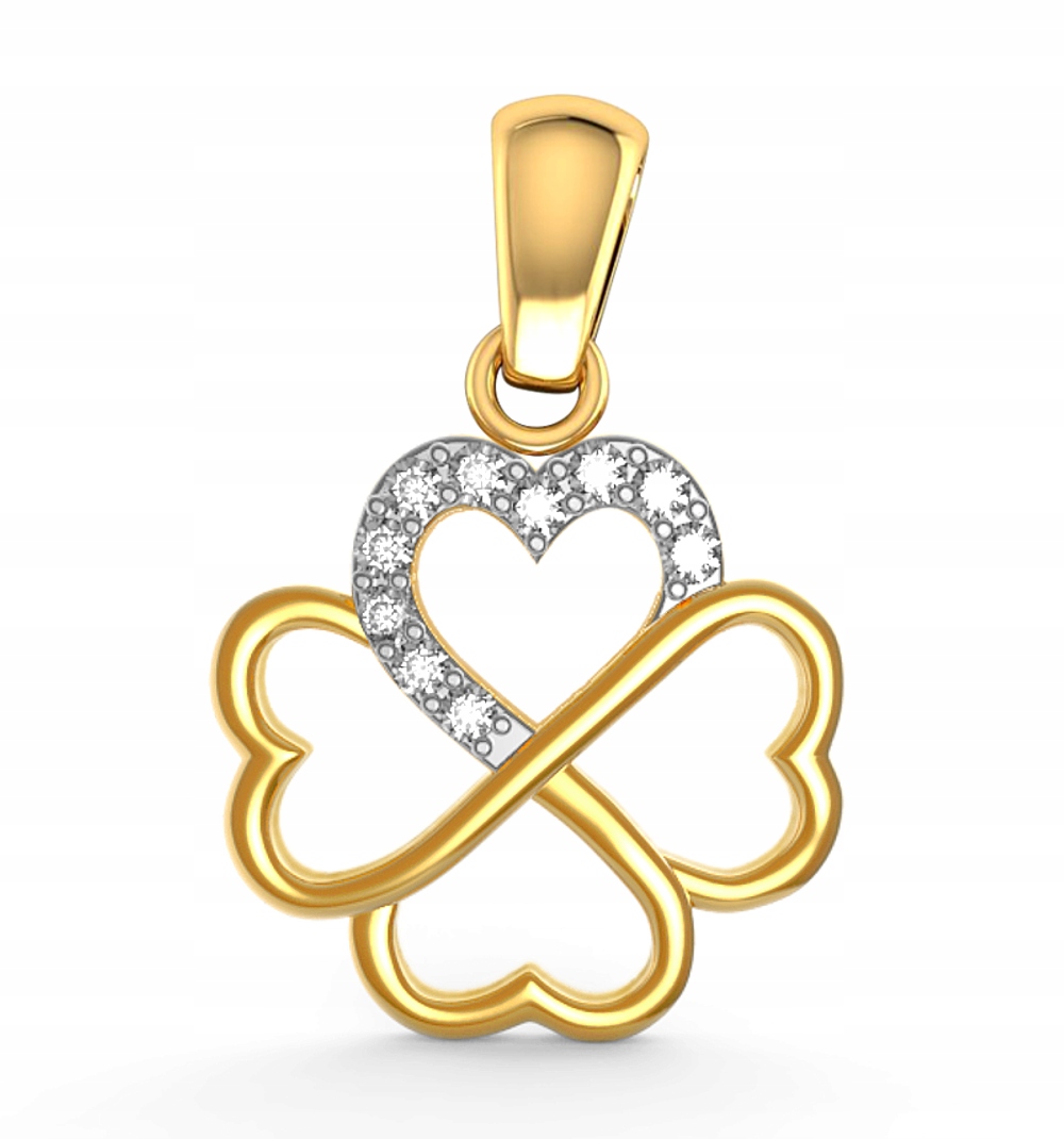 Zlatý Přívěsek S Prolamovaným Čtyřlístek 585