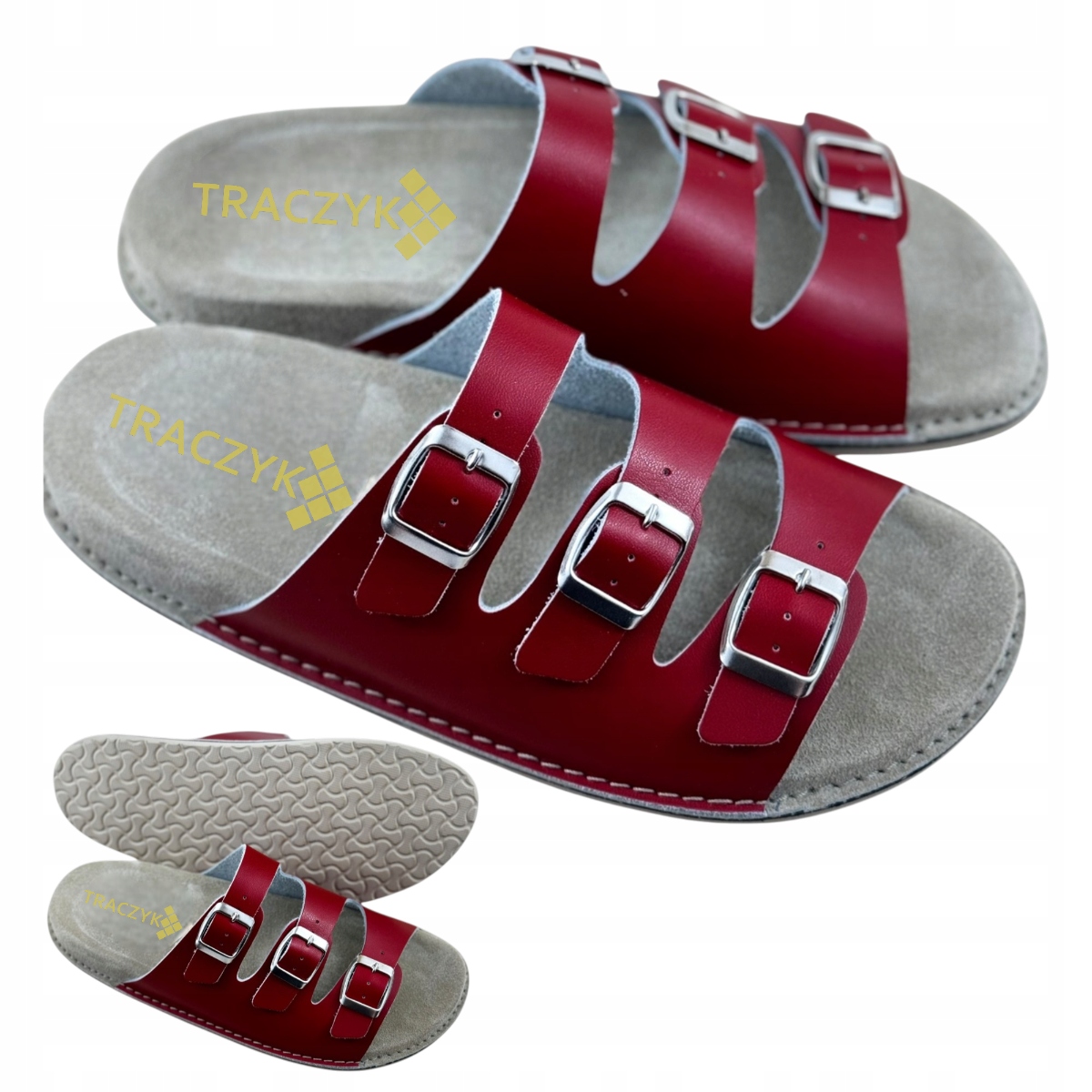 Nazouváky Fusbet Z Papuče Kůže Červené Nastavitelné ortopedické vel. 37