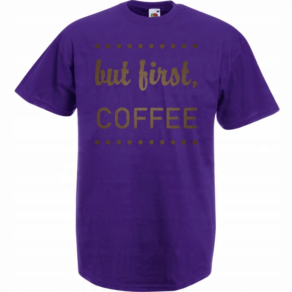 

Koszulka but first coffee kawa XXL fioletowa