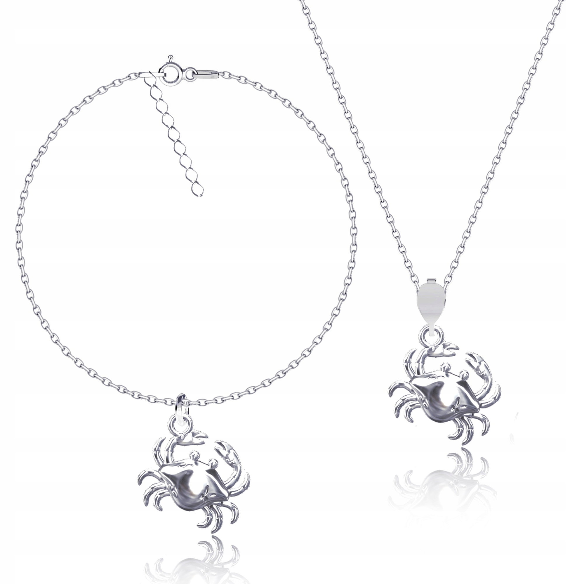 Krab Kraby Symbol obnovy a síly Sada šperků ankr stříbro 925