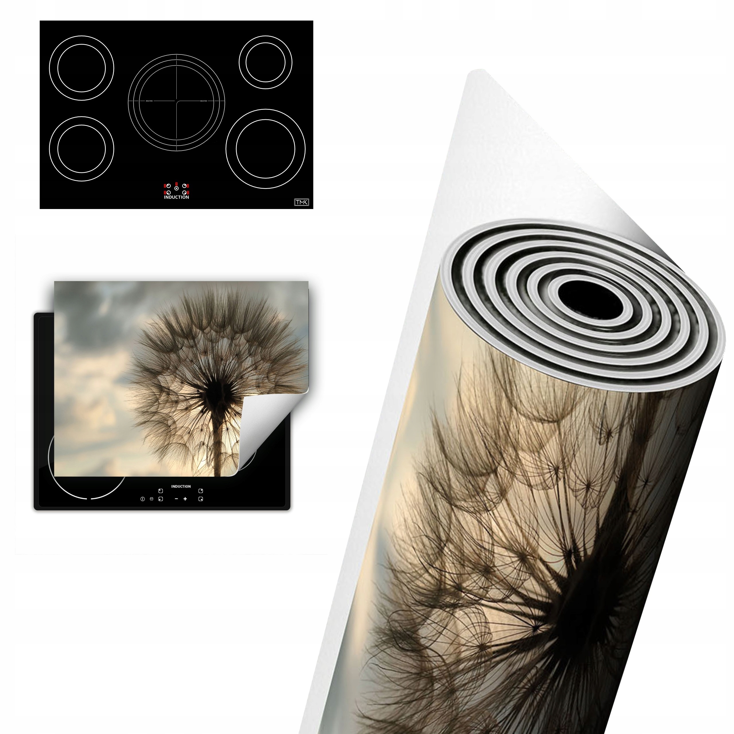 Vinylová Ochrana Na Indukci Deska 80x52 květ