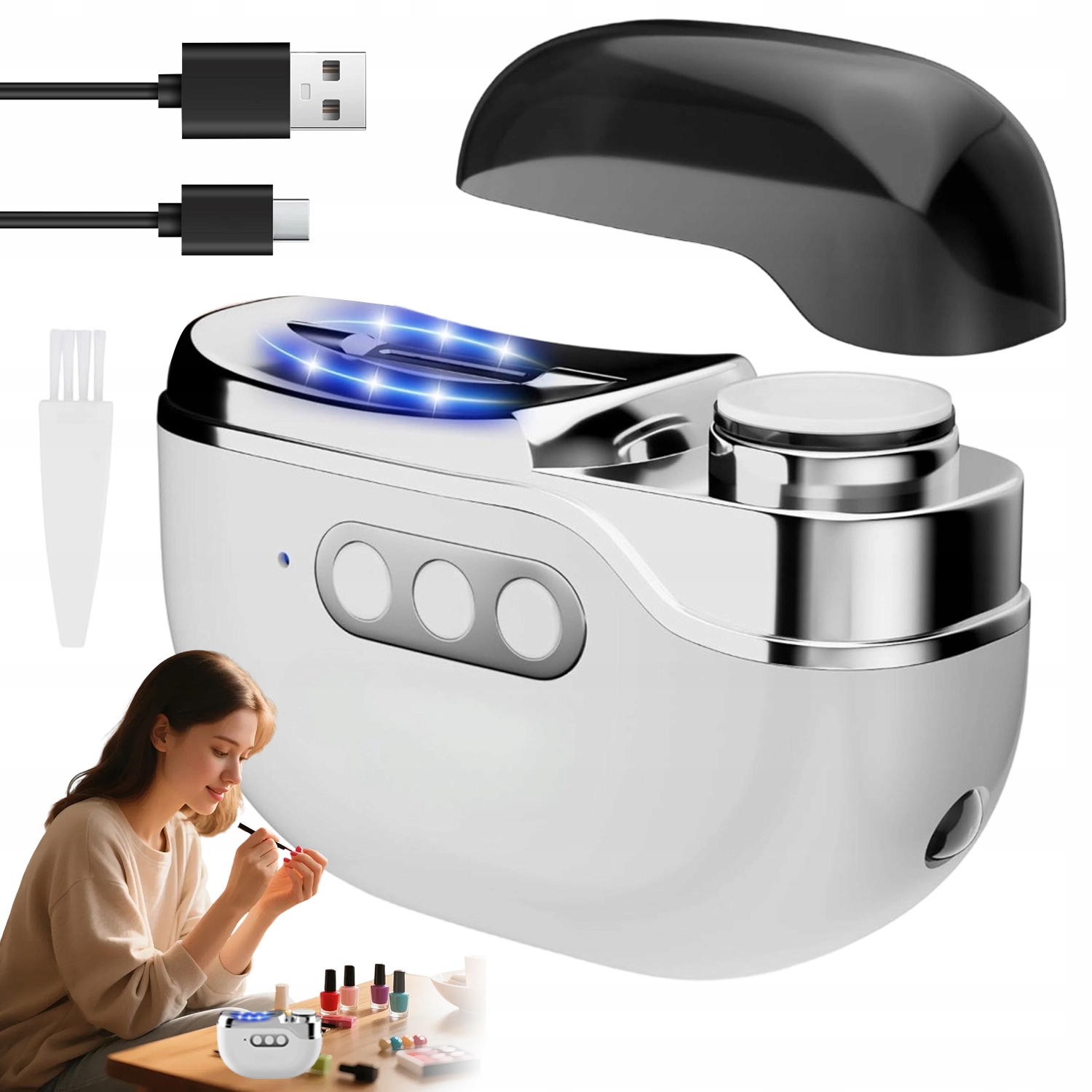 Elektrická Kleštička 4V1 S Led Světlem A Tichým Chodem Pro Děti I Dospělé