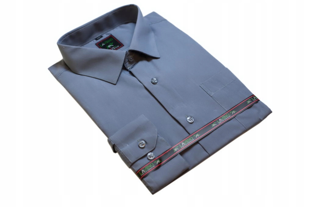 49/50 Duża koszula szara gładka bawełniana Rozmiar 5XL