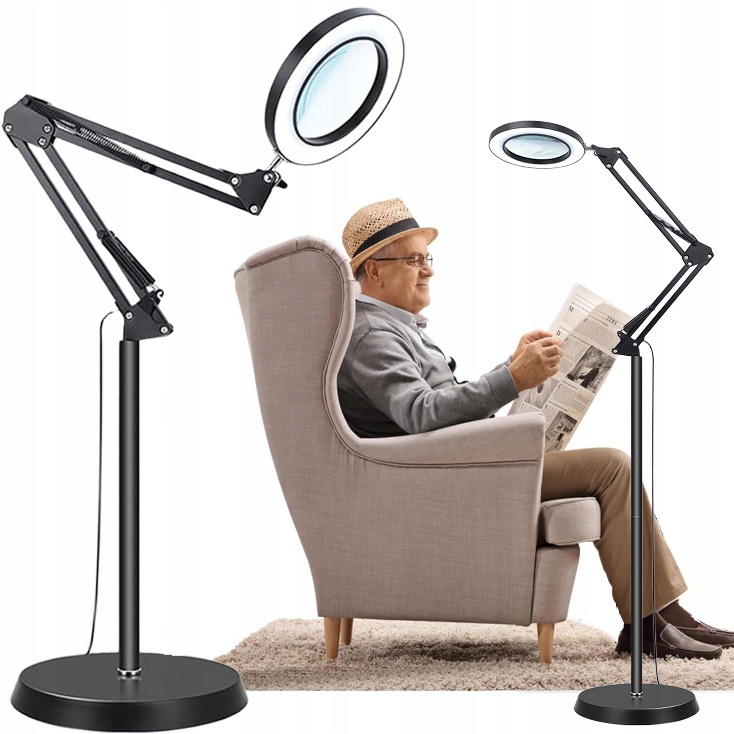 Lampa Serwisowa Lampka Led Lupa Szkło Powiększające Kosmetyczna Biurko 10X