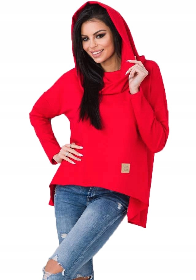 

Asymetryczna Tunika Bluza Sukienka Komin Kaptur L