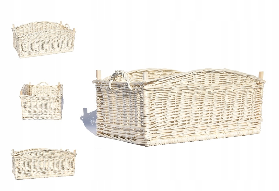 Koš na dřevo do krbu proutěný Velký 60 cm