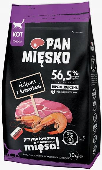 Levně Pan Mięsko Telecí maso s krevetami krmivo pro kočky S 10 kg