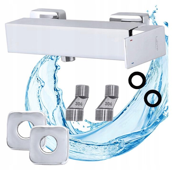 Chrómová Sprchová Batéria Štvorcová Cube