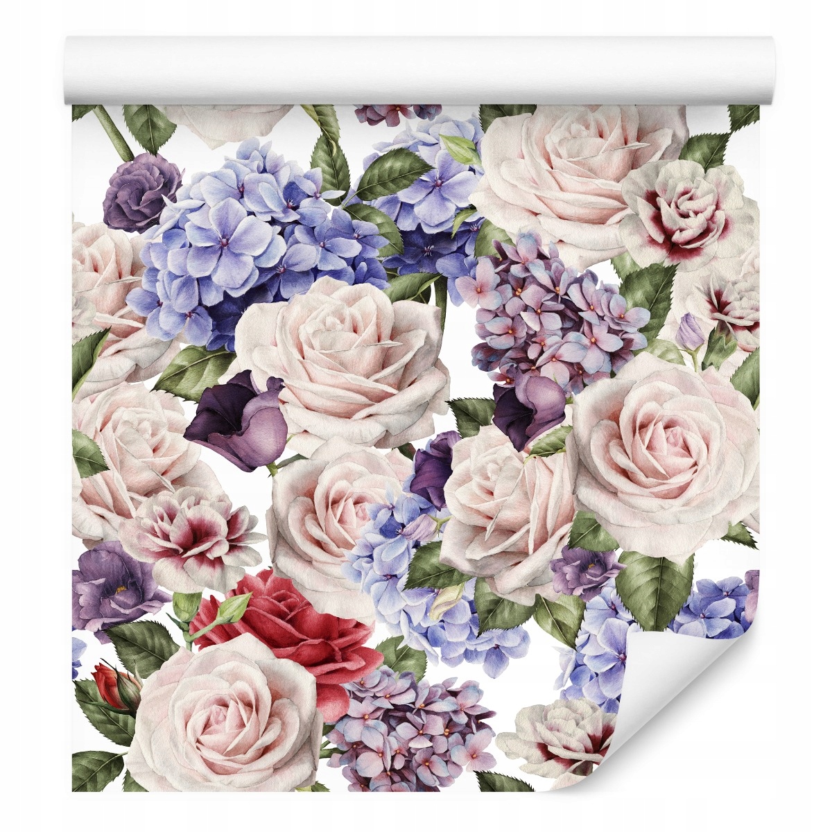 Tapeta do ložnice květiny Růže tulipány akvarel