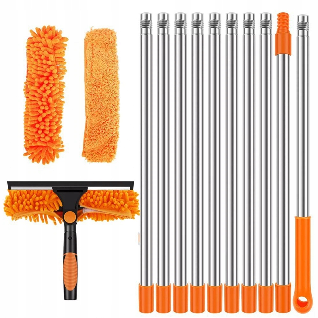 Teleskopická Myčka Na Okna 424 CM, Mop, Stahovák Šmouh Na Sklo, Dlouhá 3V1