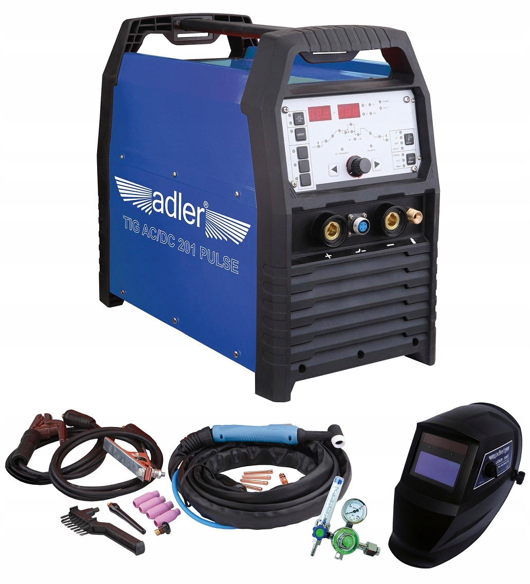 Adler Spawarka Tig AC/DC-201 Pulse 200A Elektoniczna Aluminium Przyłbica