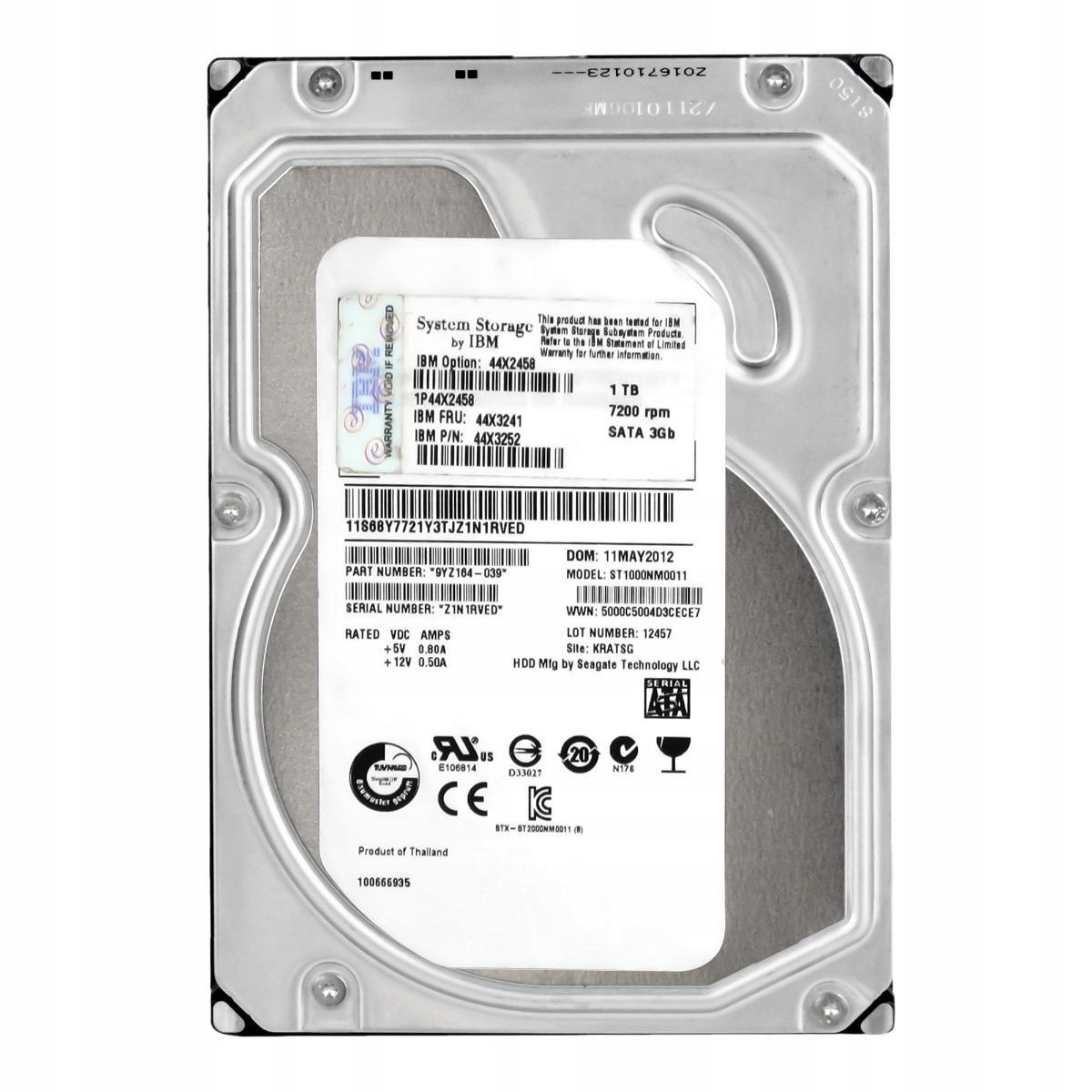 Ibm 44X3241 44X3252 1TB 7.2K 64MB Sata II 3.5'' ST1000NM0011
