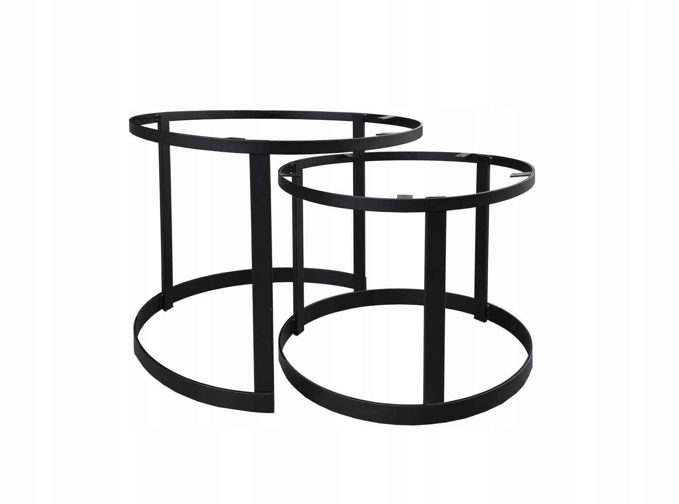 Rošt Stolíka 2v1 Okrúhly Kovový Konferenčný Stolík Čierny Mat Loft