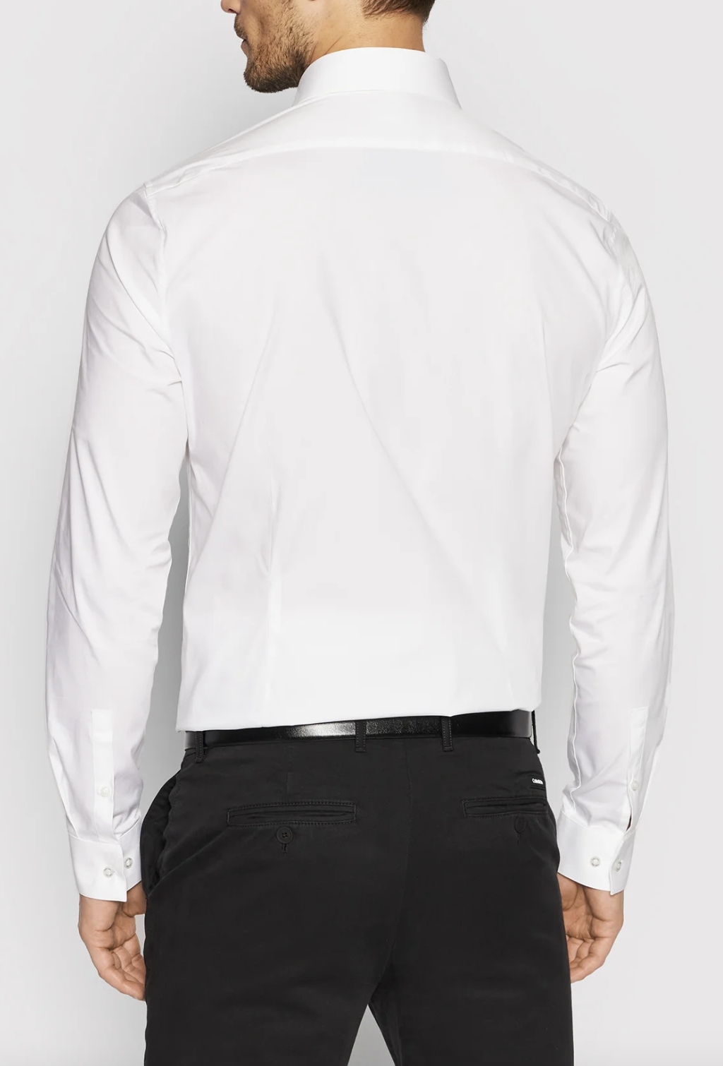 KOSZULA CALVIN KLEIN SLIM FIT LYCRA STRETCH BIAŁA L Kolor biały