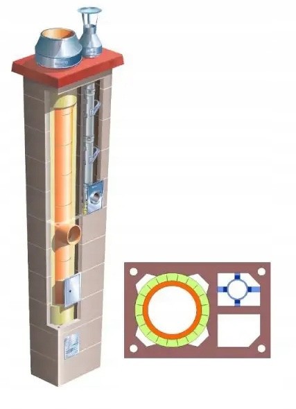 Systémový komín Brata Duo Ferro Turbo K Universal fi 80 140 8 m 36x55 cm