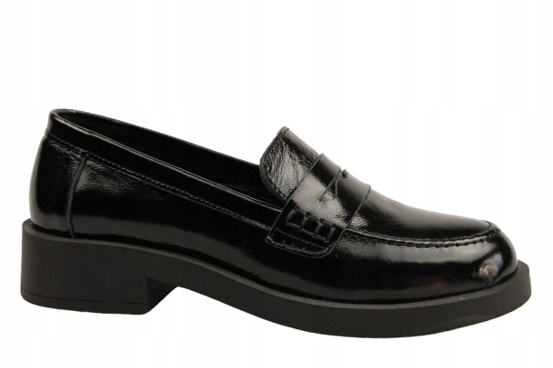 Polobotky Mokasíny Venezia B009PABLOBM046 vel.36 Černý lak
