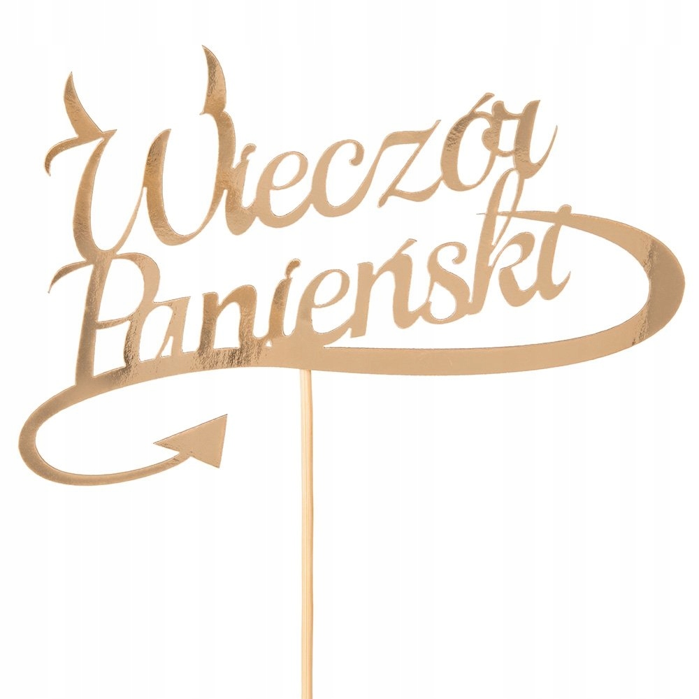 

Topper Wieczór Panieński Rogi Złoty na Tort