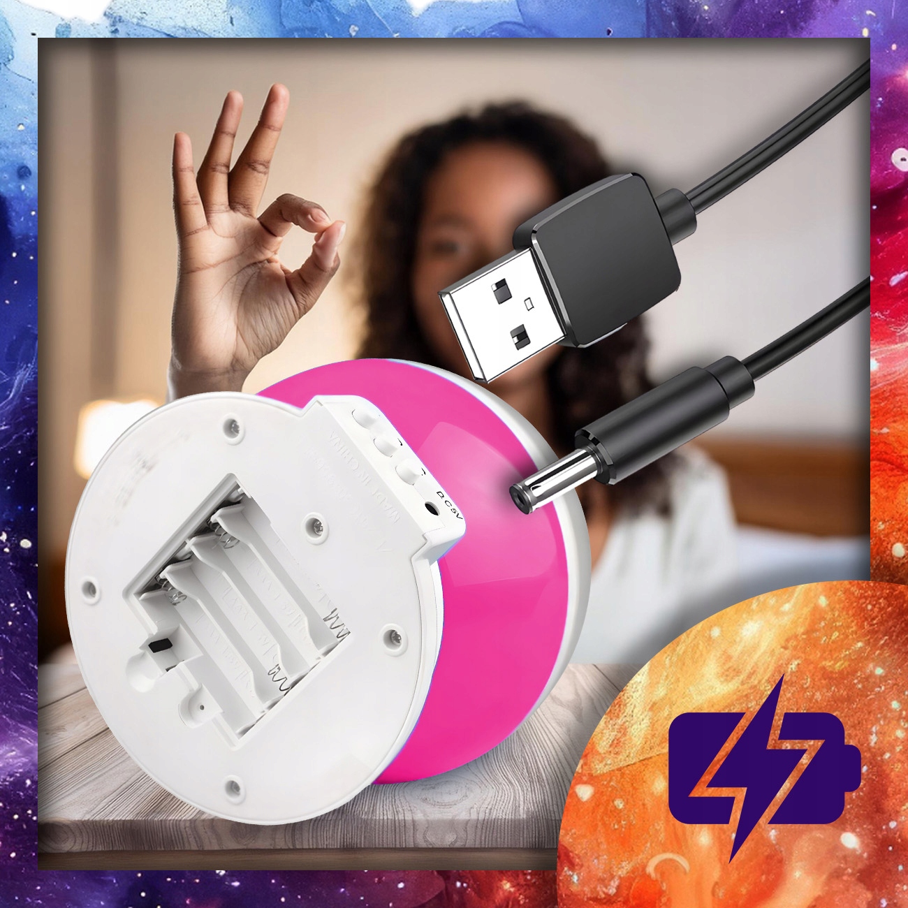 PROJEKTOR GWIAZD NIEBA OBROTOWA LAMPKA NOCNA 2W1 RZUTNIK PREZENT DLA DZIECI Płeć unisex