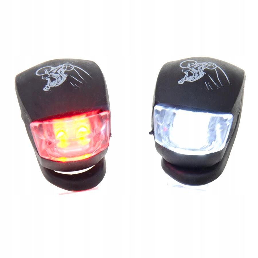 LAMPKA ROWEROWA DIODOWA LED LAMPKI PRZÓD TYŁ SILIKONOWA 2 SZT