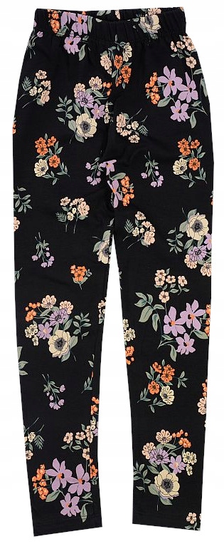 GETRY LEGGINSY czarne w kwiaty PRINT 164 H009A Marka Inna marka